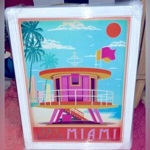 Vintage Art Deco Miami print hanging art